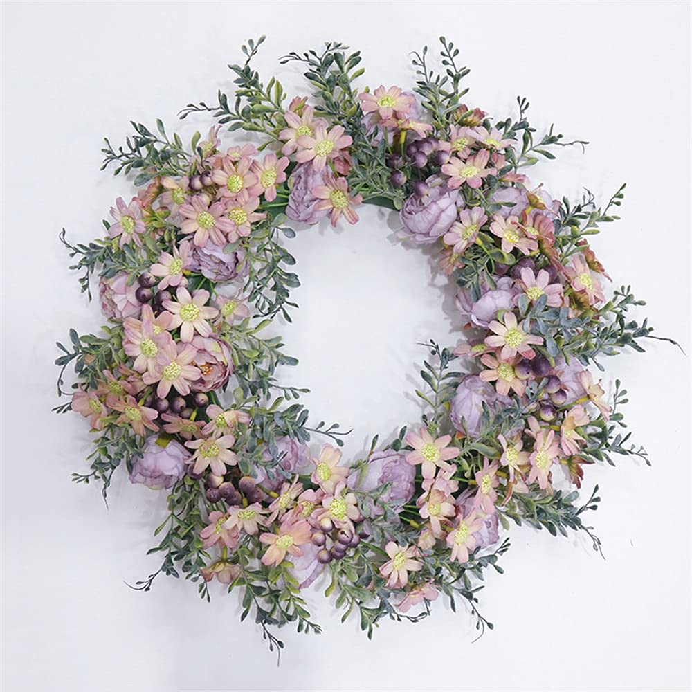 TüRkranz 16 Zoll künstliche Rose Kranz Türdekoration Plantas Künstliche Gefälschte Blume Eukalyptus Kranz Wohnkultur Weihnachtsdekor TüRkranz GanzjäHrig (Color : Style 3, Diameter : 40cm)