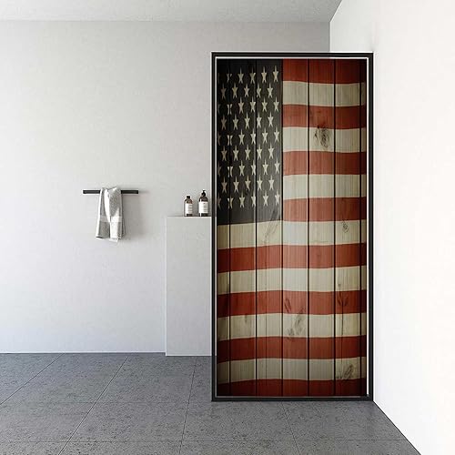 Miniatura 3 de Película opaca para ventana, bandera estadounidense, película de vidrieras para puertas de vidrio, color crema coral, calcomanías estáticas para