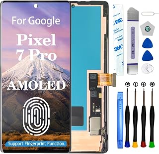Tela LCD de substituição AMOLED para Google Pixel 7 Pro para Google Pixel 7 Pro Display LCD Touch Screen Kits de reparo com moldura GP4BC GE2AE (com função de impressão digital)