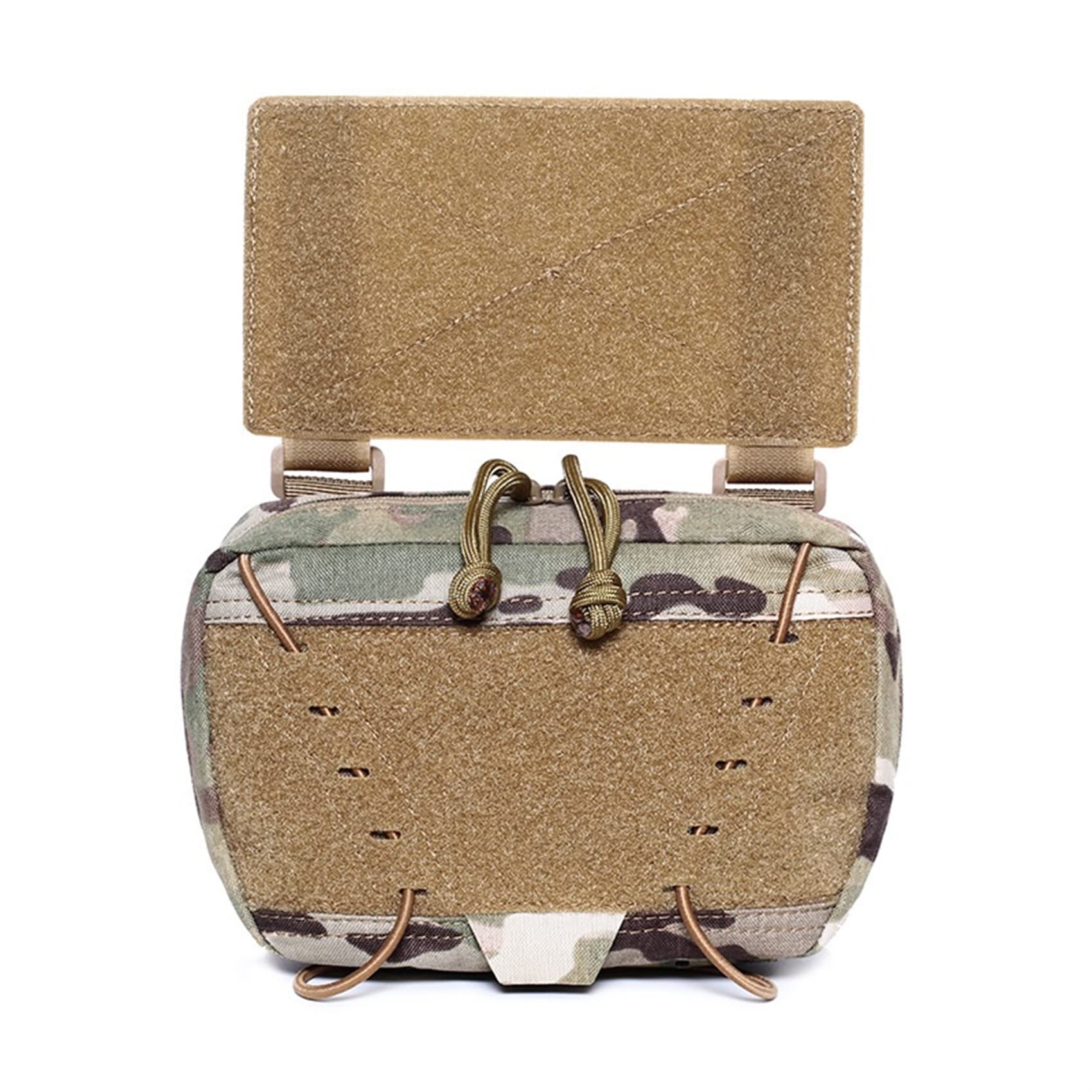 Tactical Abdominal Pouch Military Vest Drop Bag Army Plate Carrier Pocket Gear Hunting Tool Organizer Molle Bag,Brown,One Size