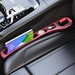 MBERFITU 2 Organisateur de remplissage des sièges de voiture, PU Siège en cuir Blocker Crevice Remplir l'écart entre le siège et la console centrale Arrêter les choses de goutte rouge