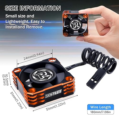 Miniatura 3 de Ventilador de refrigeración de motor RC de 1.181 in, ventilador de enfriamiento ESC de 28000 RPM, ventilador de disipador de calor modelo Rc para