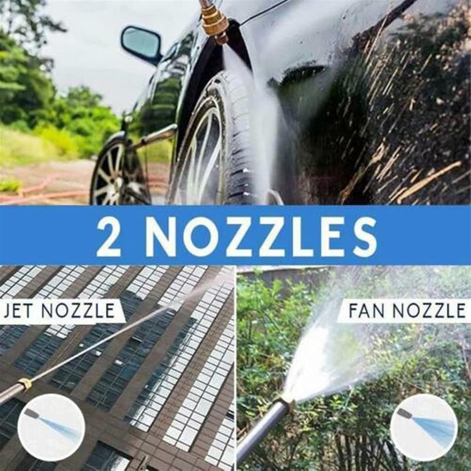 Hand Caulking Guns 2-in-1 Car High Pressure Washer Water Spray Lance Spear Quick Jet Tips Rotating Turbo Nozzle Garden Washer Nozzle Sprayer
