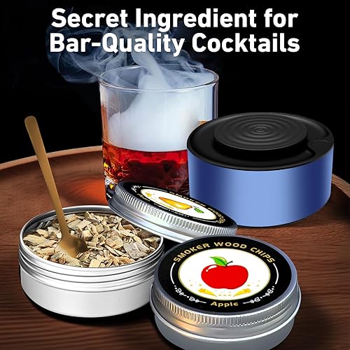 Miniatura 3 de 6 piezas de chips de madera para ahumador de whisky ABESTME - roble, manzana, cereza, nuez, pera, melocotón, perfecto para regalo para los amantes