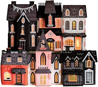 Riley Blake Frank ’N Town USB & Fabric Kit Bundle | Halloween Machine Embroidery in-The-Hoop Village Kit with USB Designs | Spooky Halloween Décor