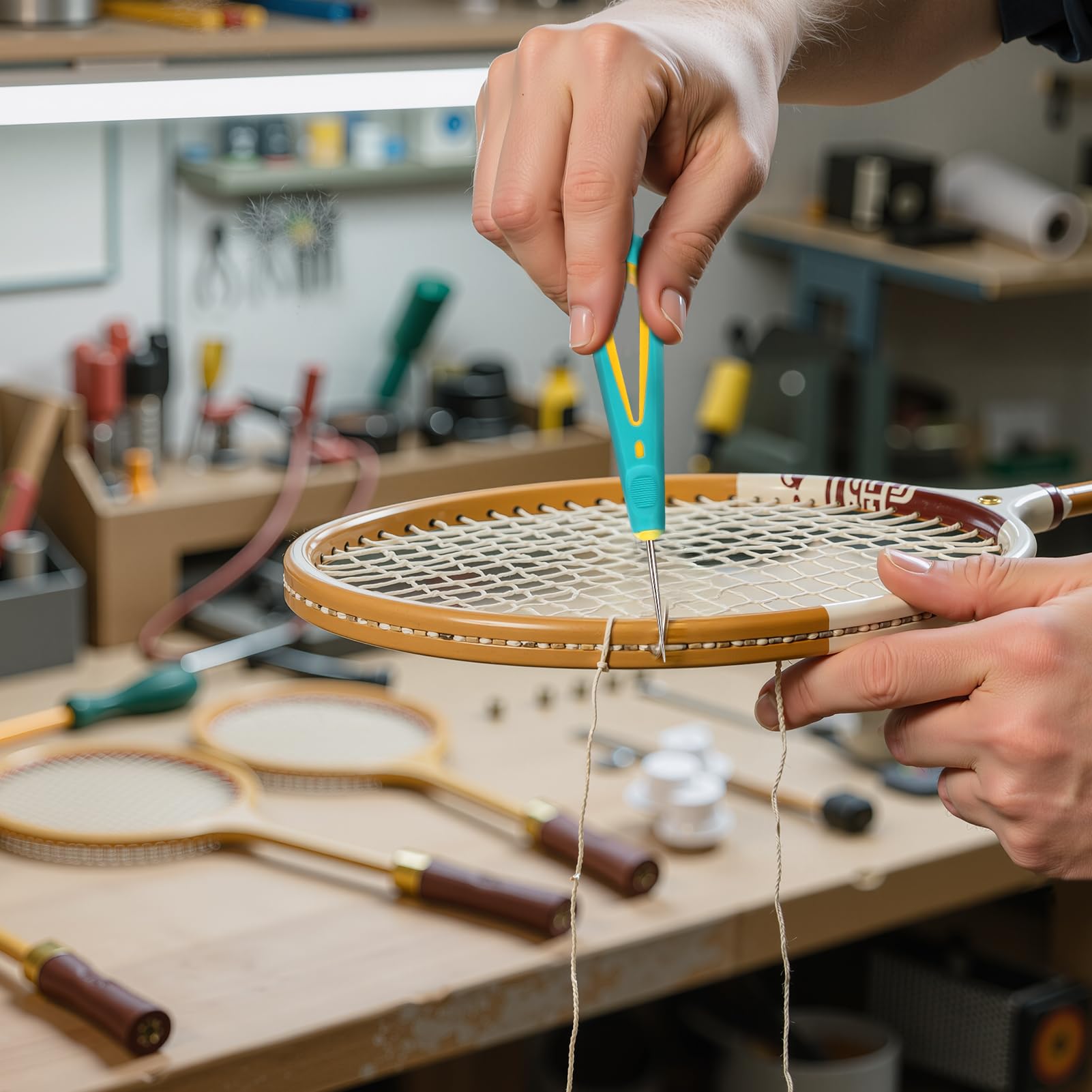 Cordage Droit Poinçon Tennis Raquette Badminton Tennis Raquette Cordage Machine Outil Cordage Poinçon Raquette Tennis Cordage Tennis pour Grip Remplacement Badminton