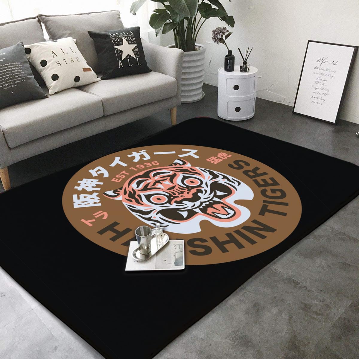 Amazon｜ラグ カーペット 阪神タイガース タイガー ラグマット 