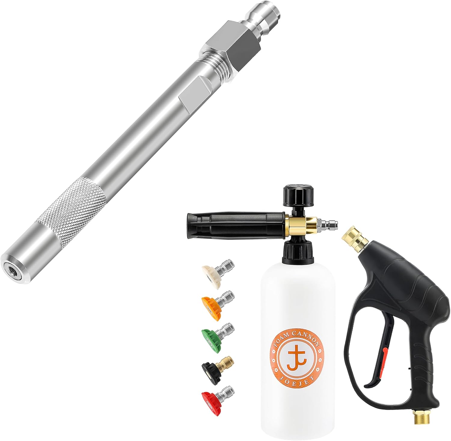 JOEJET Pressure Washer Long Range Chemical Nozzle, Pressure Washer Gun with Foam Cannon