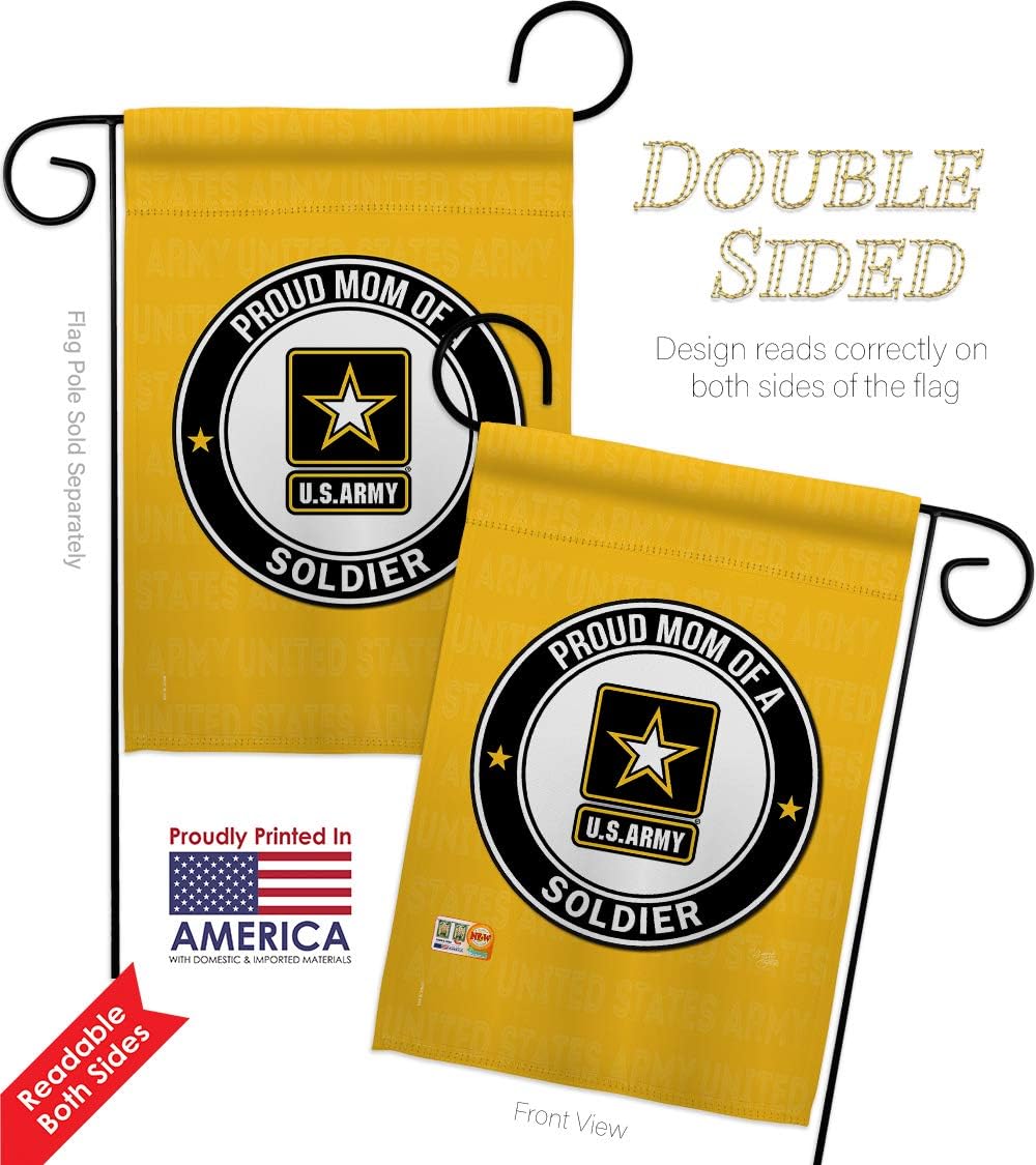 Army Proud Mom Soldier Garden Flag Armed Forces Rangers United State American Military Veteran Retire Official Small Decorative Gift Yard House Banner Double-Sided Made In USA 13 X 18.5
