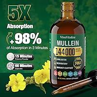 Vista 4 de Mullein Drops for Lungs,144000mg Mullein Leaf Extract for Lungs Cleanse & Respiratory Function Healthy Breathing Immune, Digestive System, Natural