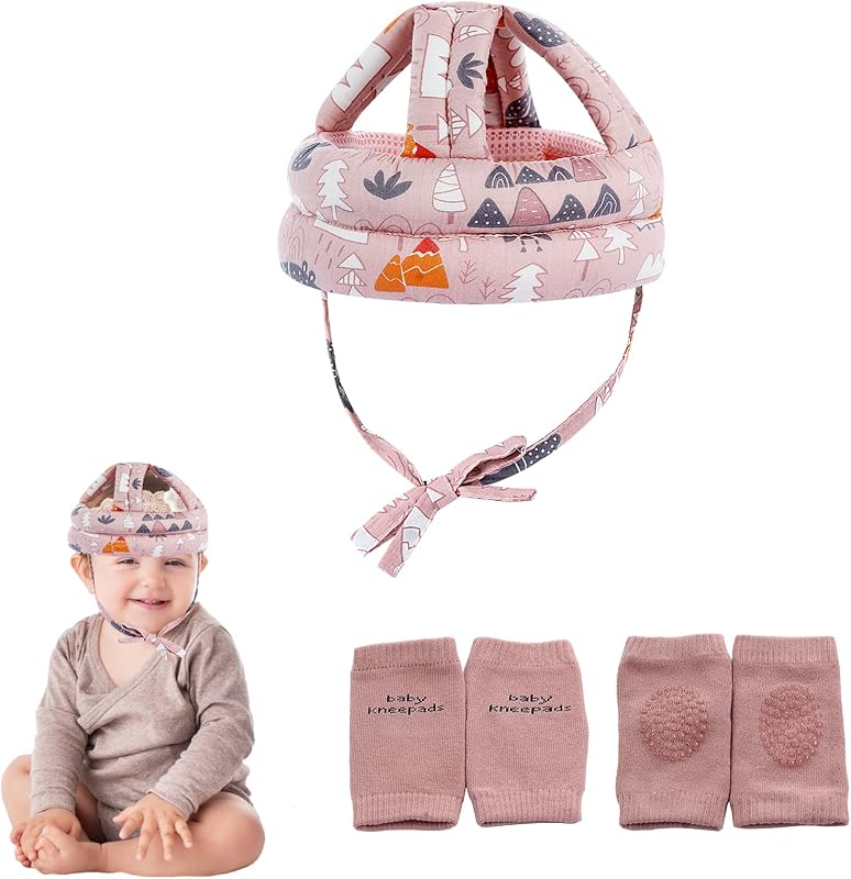 Baby Safety Helmet Infant Toddler Breathable & Adjustable Head Cushion Bumper Bonnet for Running Walking Crawling (Pink), BB-1003