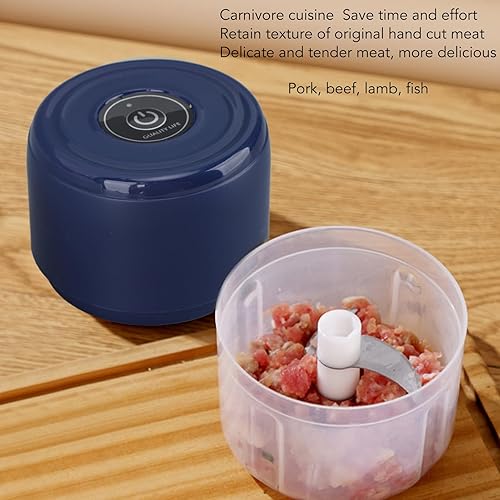 Miniatura 5 de Picadora eléctrica de ajo, 8.5 fl oz, mini picadora portátil de verduras con carga USB, picadora de cebolla, procesador de alimentos portátil para