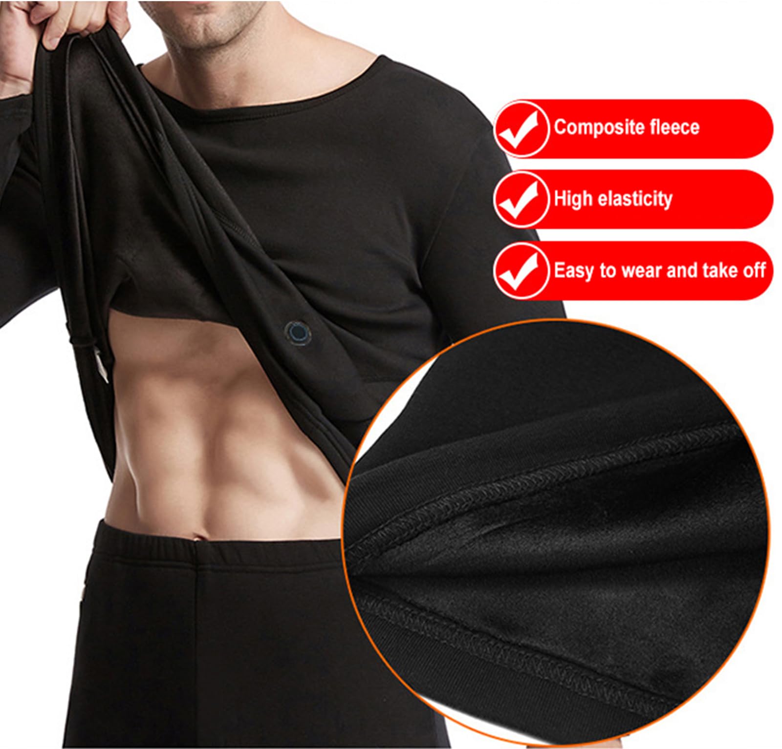 Conjunto De Ropa Interior Térmica con Calefacción para Hombre, Conjuntos Térmicos Camiseta Y Pantalón con 3 Niveles De Calefacción Y Carga USB, para Esquí, Camping, Motor Y Montañismo,3XL,Blue