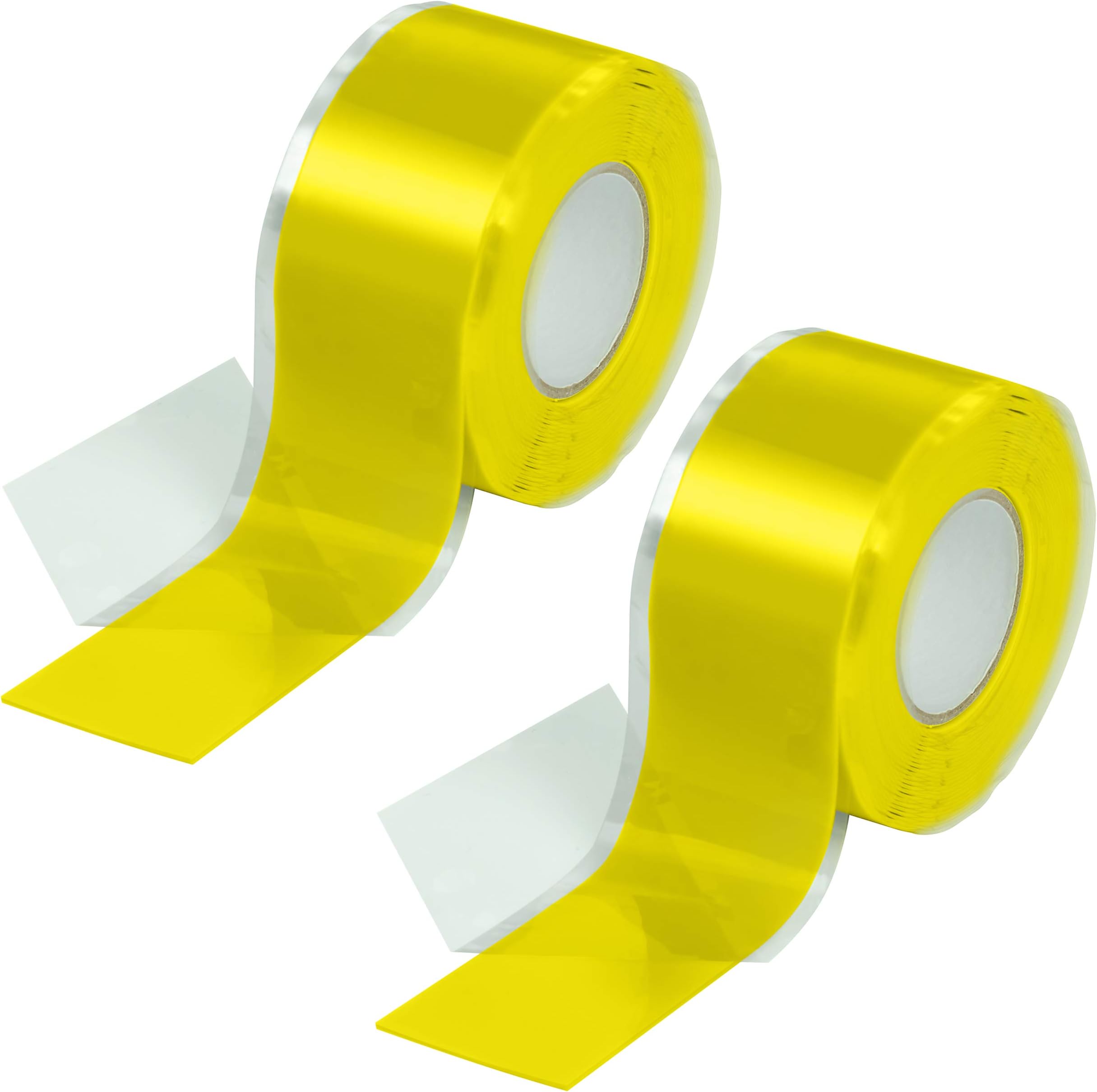 POPPSTAR 2x 3m Self-Fusing Silicone Band, Silicone Tape, Repair Tape, Electrical Tape and Sealing Strip (water-tight, air-tight), 25mm wide, Yellow