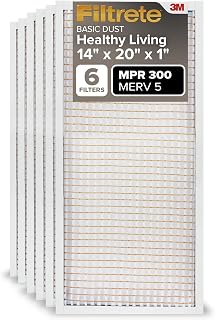 Filtrete 14x20x1 MPR 300 Furnace Air Filter 6-Pack - MERV 5 Electrostatic Pleated AC Filters for Dust & Lint Capture, 3-Month Life