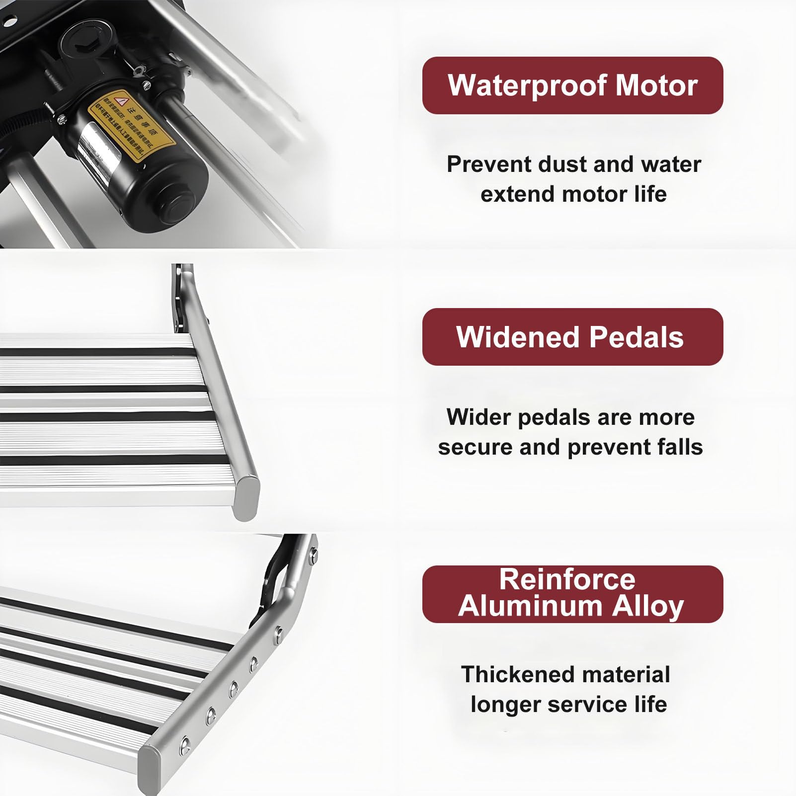 Escaleras retráctiles eléctricas para Autocaravana, de Aluminio, Plegables, manuales, con diseño Antideslizante, para Autocaravana, Caravana o Furgoneta Camper. Manual-Double-Layer