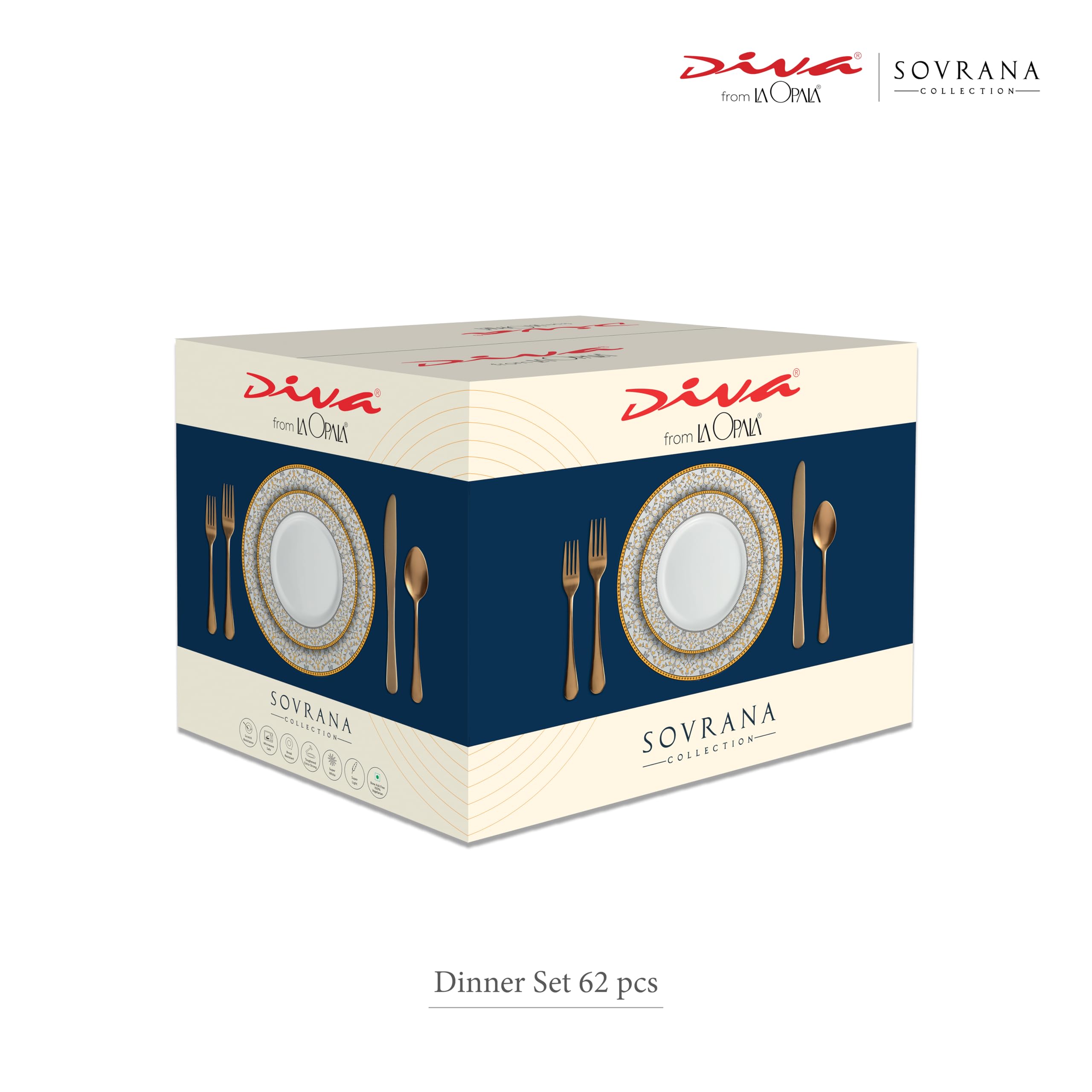 La Opala Diva Sovrana Dinner Set - 62 Piece -5 La Opala Diva Sovrana Dinner Set - 62 Piece -5