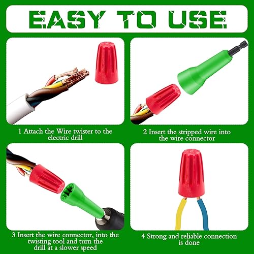 Miniatura 4 de Bonuci Herramienta de torsión de alambre, herramienta de torsión de alambre, pelacables, conector de alambre giratorio, para taladro y conector de