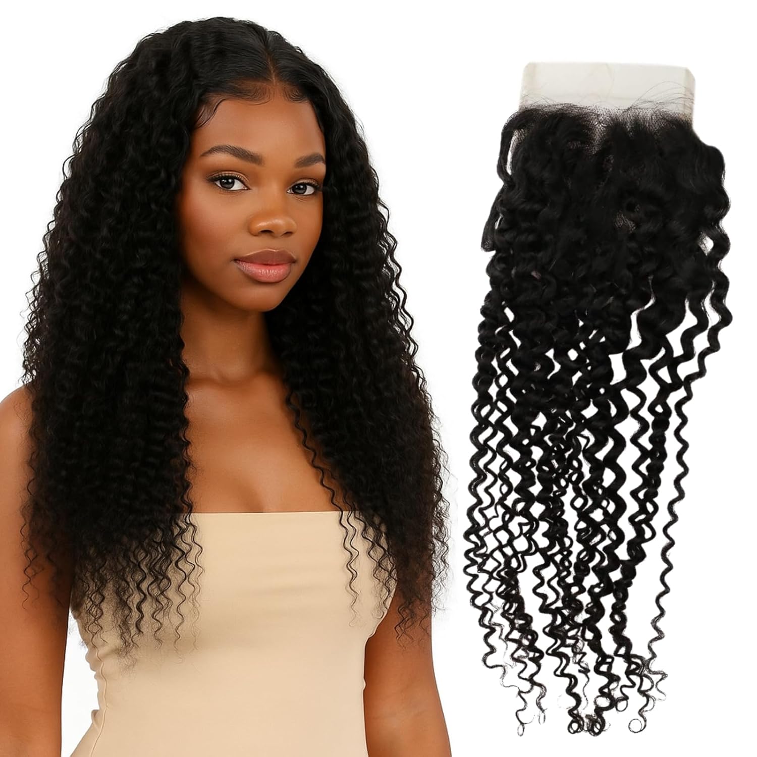 Full Shine 4 * 4 Lace Closure Color Natural Black Loose Wave 12 Inch Lace Closure Brazilian Silky Frontal Human Hair Extension Natural Black Hair Extensions For Women