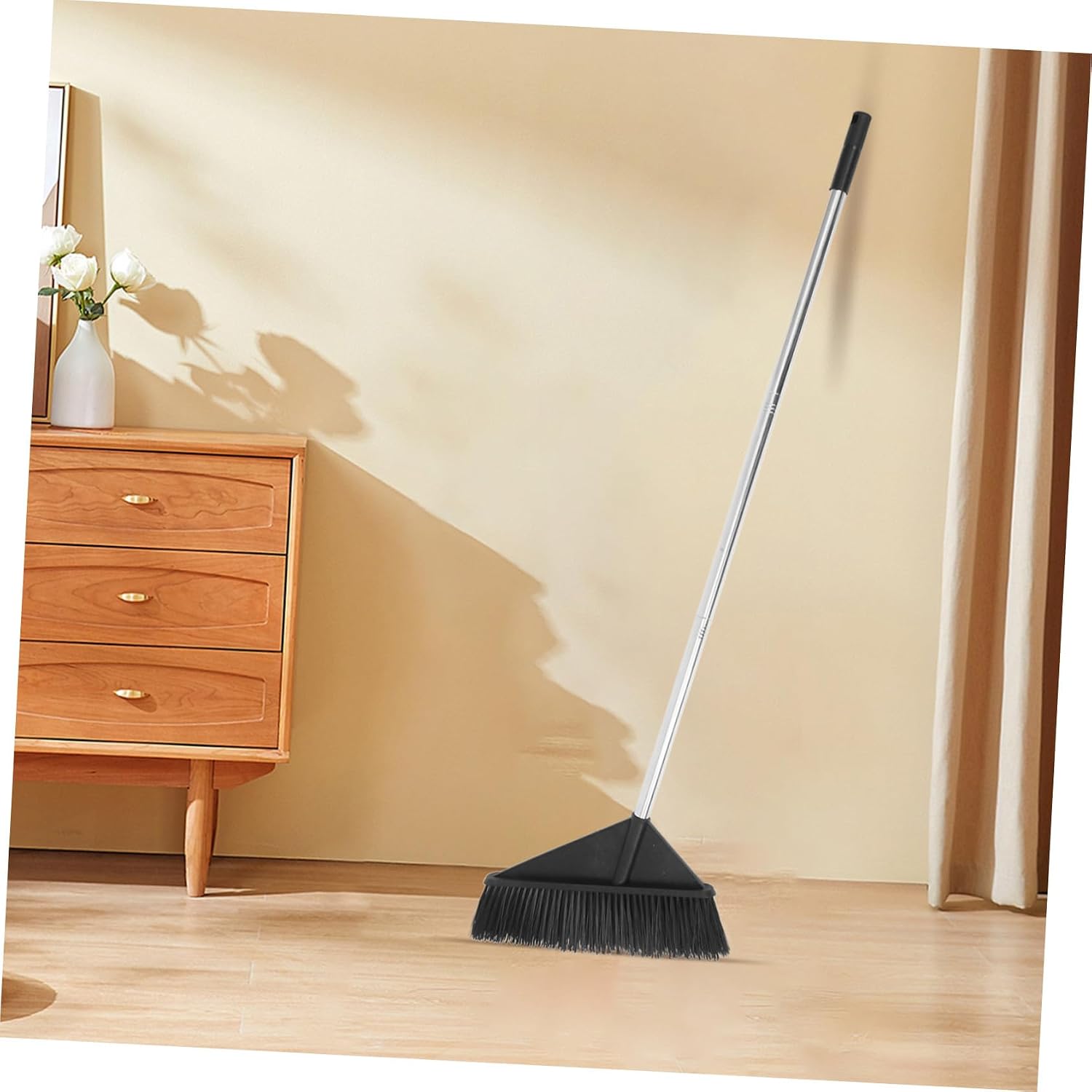 Long Handle Cleaning Broom Stiff Bristle Sweeper for Concrete and Office Use Reusable Dust Broom