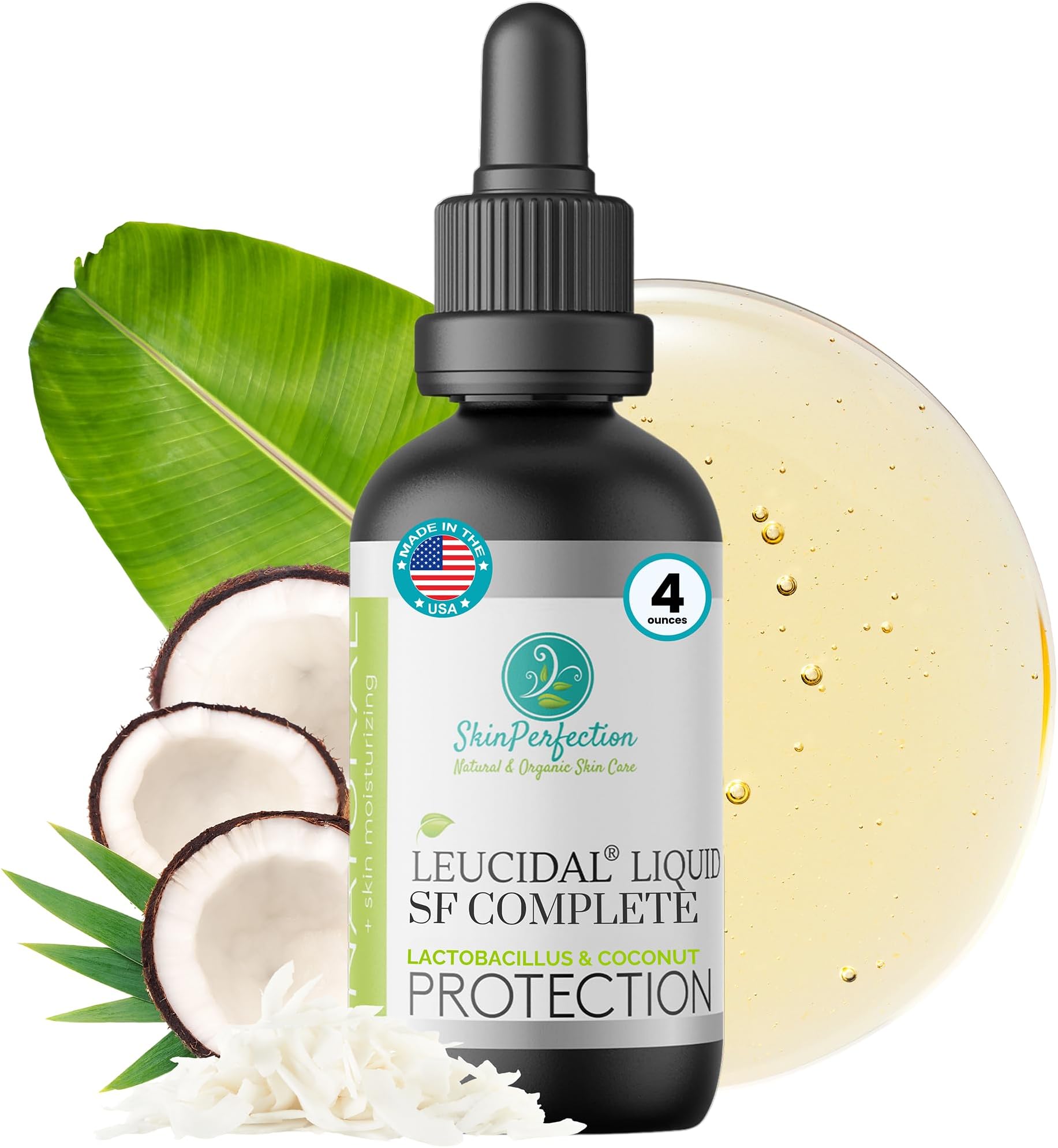 Skin Perfection Leucidal Liquid SF Complete - Compatible with Hyaluronic Acid Serum & Anti Aging Serum - DIY Natural Preservative Alternative for Cosmetics (4 ounce)