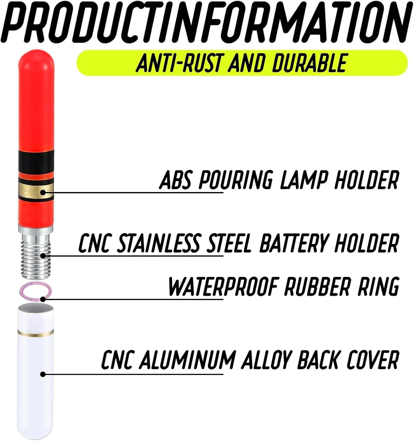 Brightness LED Fishing Float Light with Adjustable Quickly Charging Function Rechargeable Fishing Light for Night Angling Durability Plastics