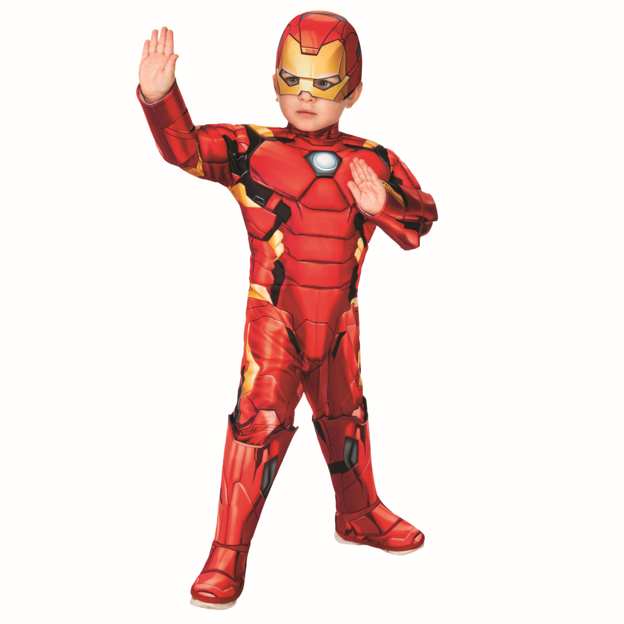 Rubies Costume ufficiale Marvel Avengers Iron Man Deluxe per bambini, età 3-4 anni, (702035), Giornata mondiale del libro, Halloween, Halloween