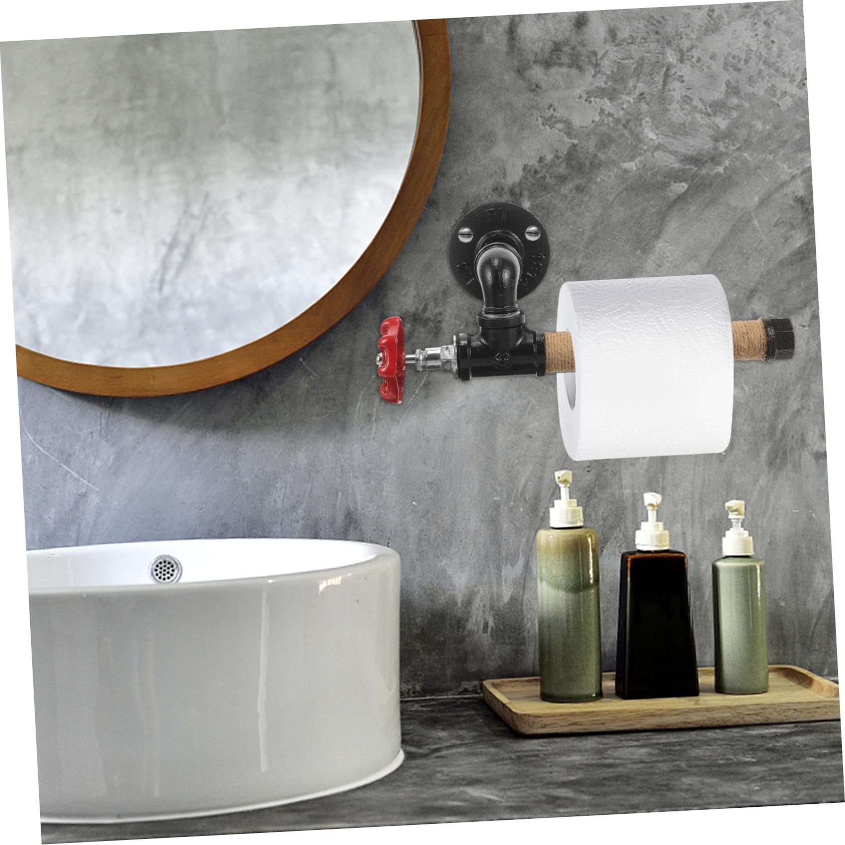 Porta Asciugamani Carta da Muro Industriale in Ferro | DIY Assemblaggio, Stile Vintage Essenziale, Uso Multiuso in Bagno e Cucina, Supporto Parete