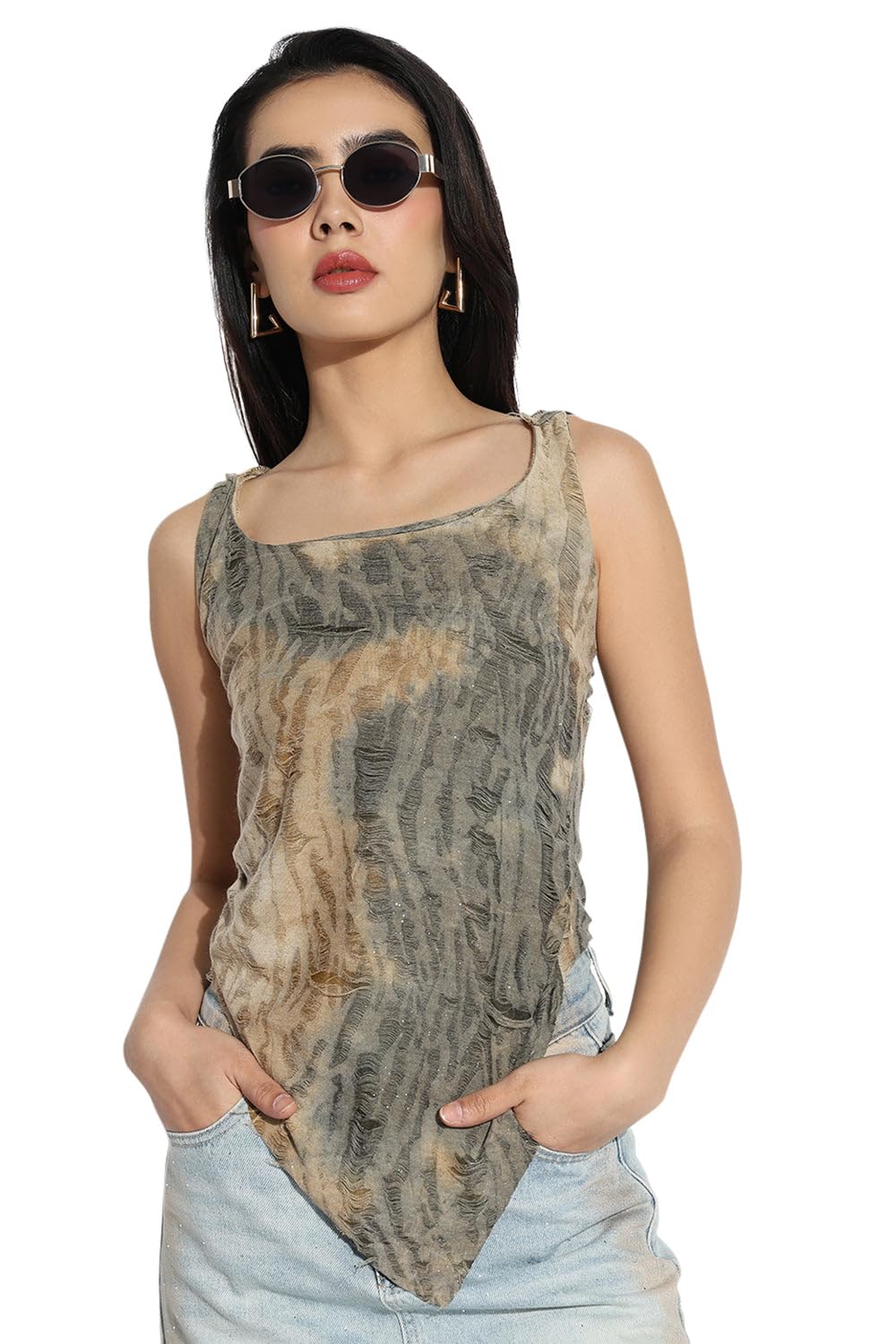 Women's Edition Hooded Beige Solid Top-CHN-383_Beige-P-image-24