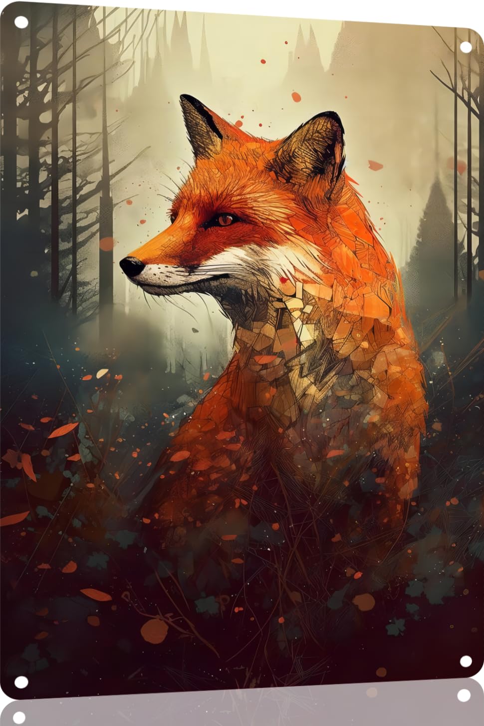 12x8IN Retro Red Fox Metal Tin Sign - Vintage Farmhouse Wall Decor For Home, Kitchen, Bathroom, Bar - Cunning Wildlife Artwork For Animal Lovers, Nature Admirers, And Forest