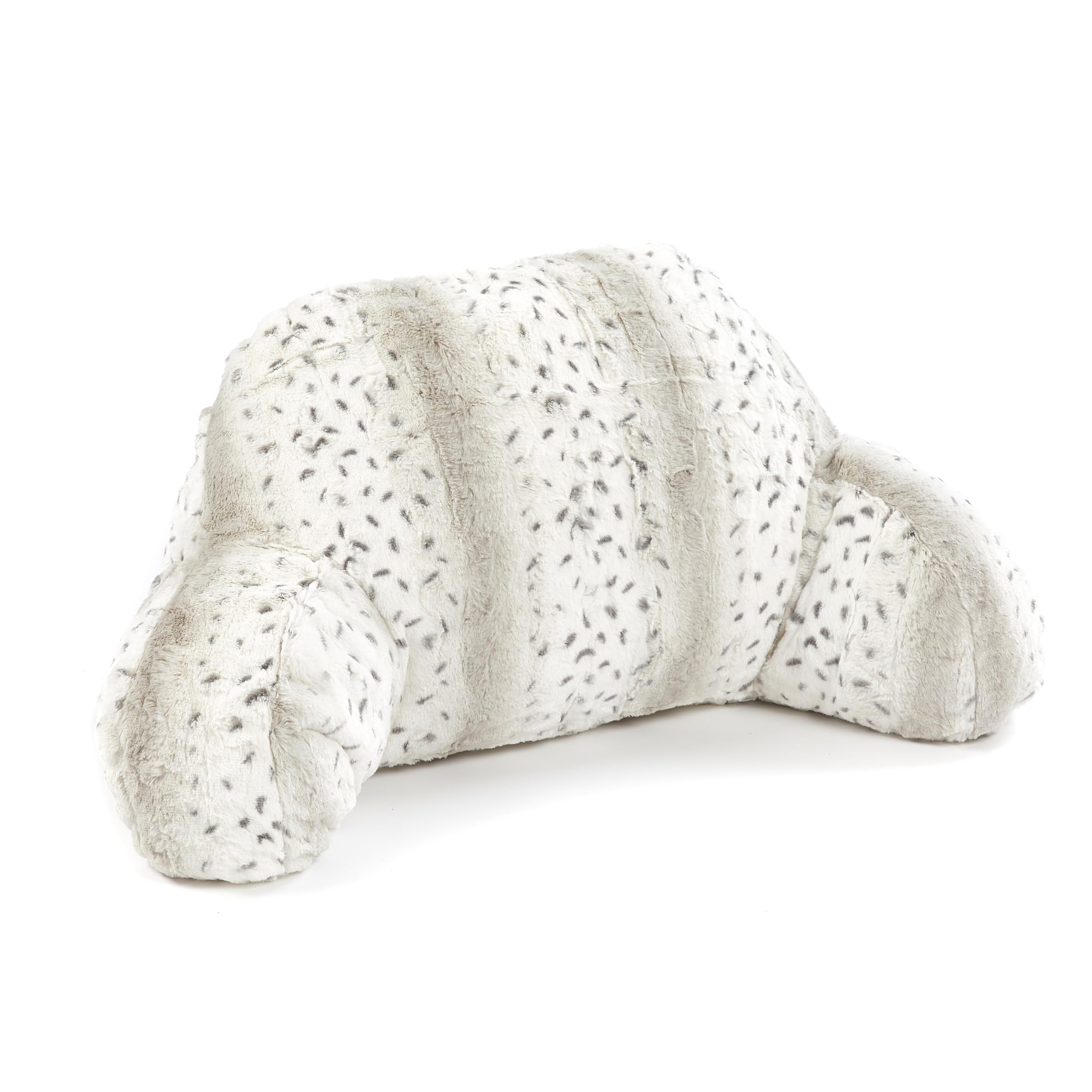 Downland Huggleland Teddy Reading Pillow with Arms, Cuddle Cushion for Adults Soft Cosy Supportive Teddy Pillows with Arms Pregnancy Pillow Relaxing at Home (Snow Leopard)