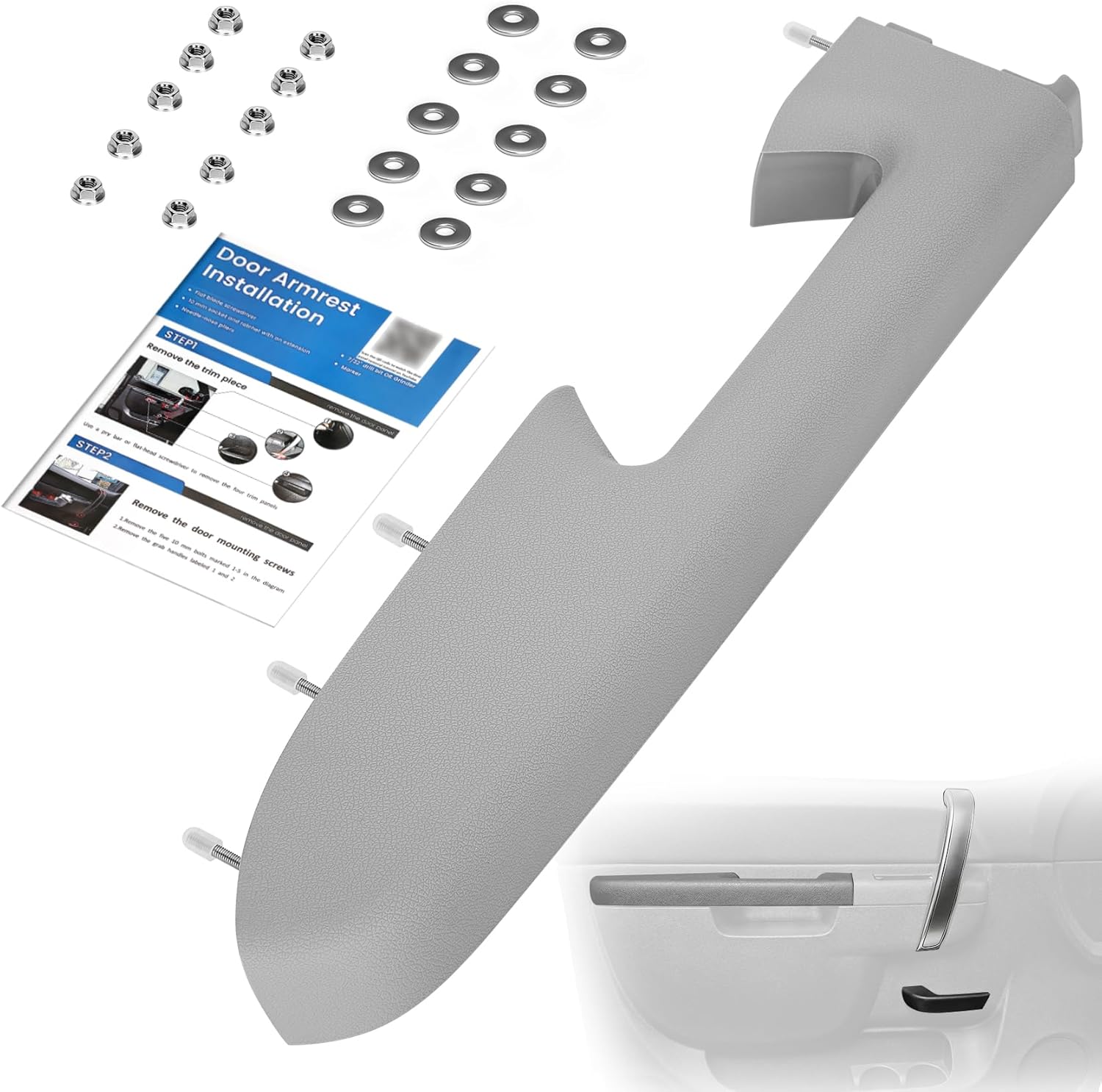 22818466 Front Left Driver Side Armrest Door Panel Handle for 2010-2014 Chevy Silverado & GMC Sierra 1500 2500HD 3500HD | Fits Models with Inside Release Handle Located Below the Vertical Door Armrest