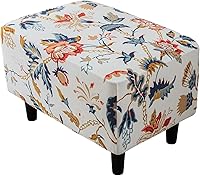 Vista 17 de Eco-Ancheng Funda elástica para silla, funda otomana rectangular de almacenamiento, funda otomana para reposapiés, fundas otomanas para taburete