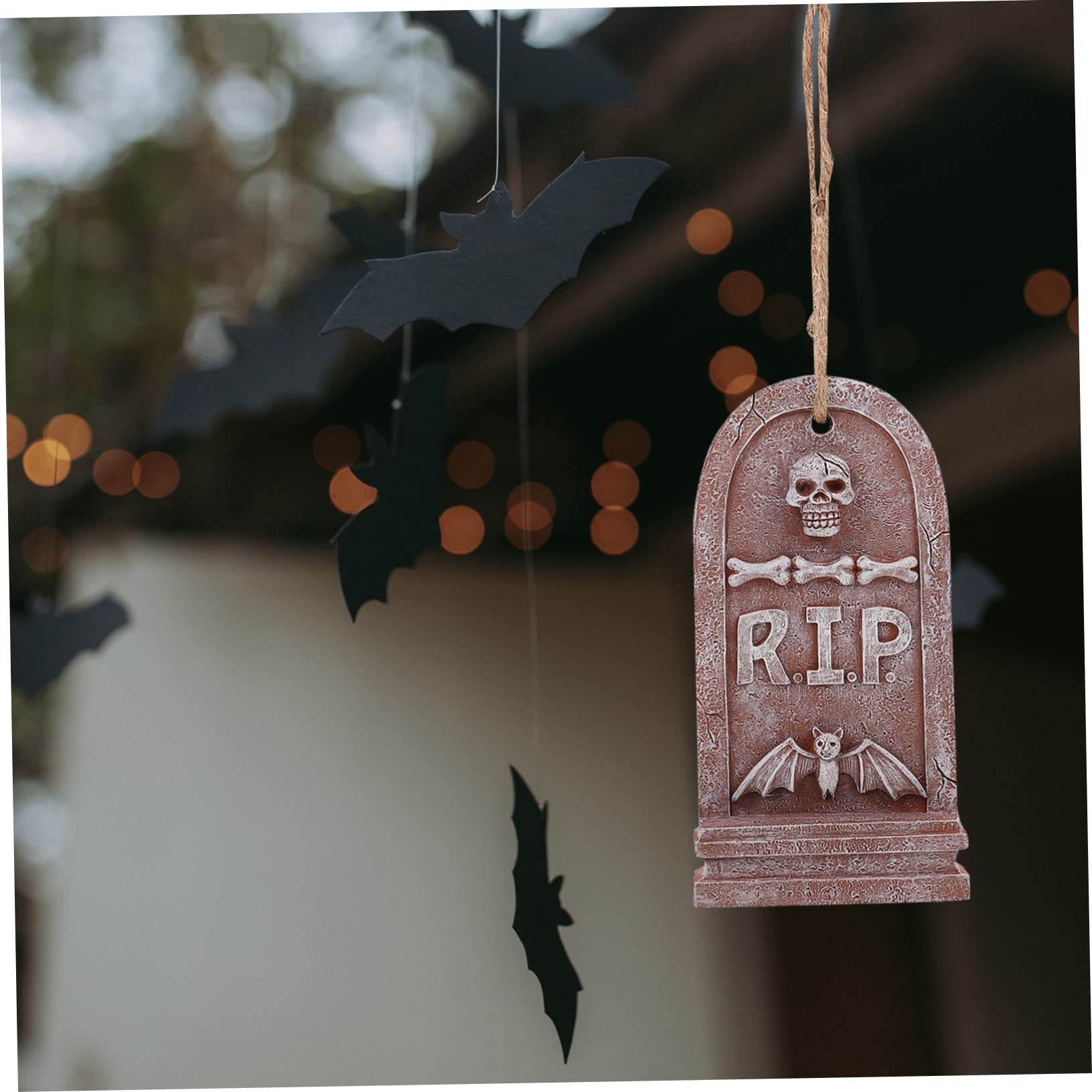 Tofficu 3stücke Halloween Resin Grabstein Dekoration Anhänger Für Und Außendekoration Gruselige Halloween Schaffen Mit Hochwertigem Resin Für Partys Und Festliche Anlässe