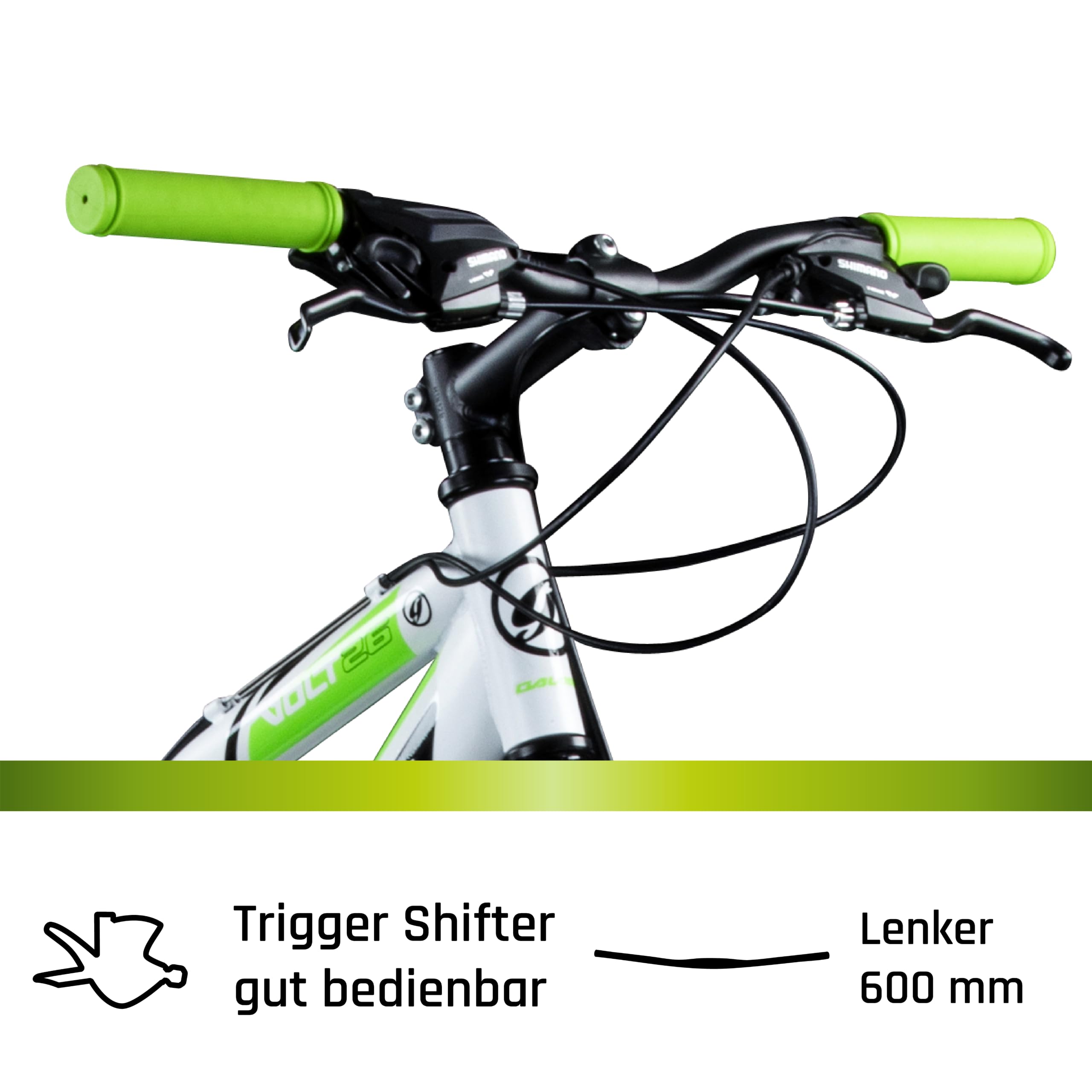 Galano Volt DS Mountainbike für Mädchen und Jungen ab 160 cm, Jugendfahrrad Unisex mit 21 Gangschaltung und Scheibenbremsen, Fahrrad MTB Fully Schutzblech (weiß/grün)
