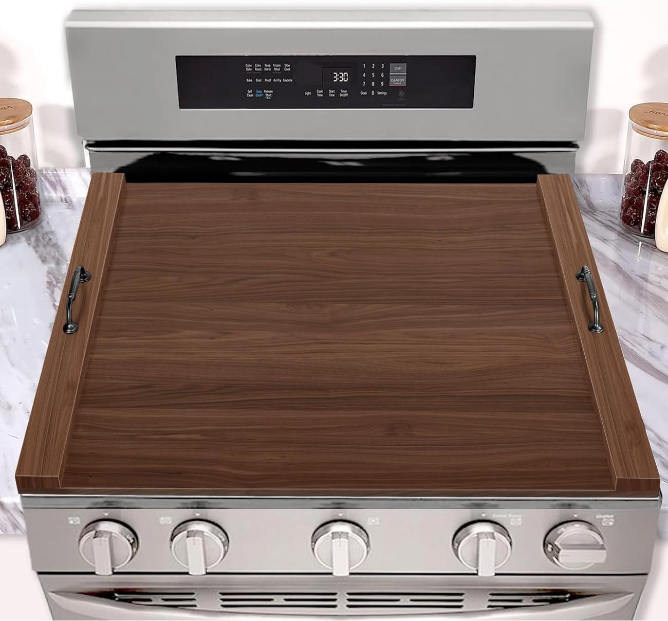 Danrelax 29.5 inch Walnut Stove Cover, Wood Stove Cover