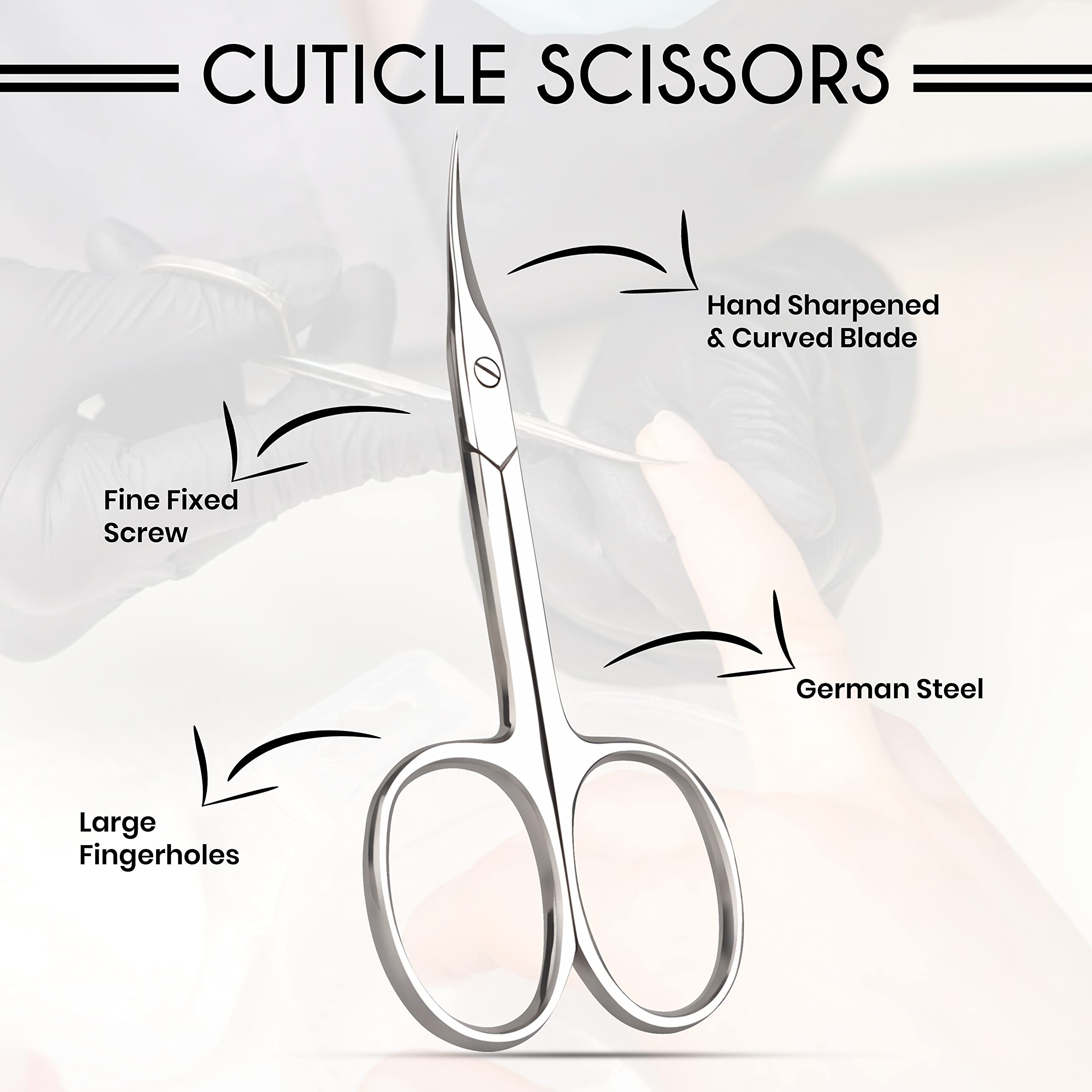 Ciseaux Cuticules Professionnel Courbes avec Pochette en Cuir Artificiel Ciseaux Manucure Idéale Ciseаux Sourcils Femme et Homme Coupe Cuticule Ongle Professionnel Petit Ciseaux Ongles