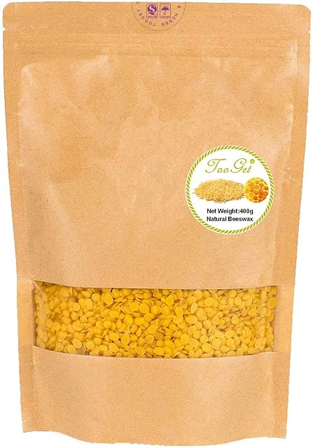 TooGet Pure Yellow Beeswax Pellets, Natural Beeswax Beads, Beeswax Pastilles - Premium Quality, Cosmetic Grade - 32 OZ