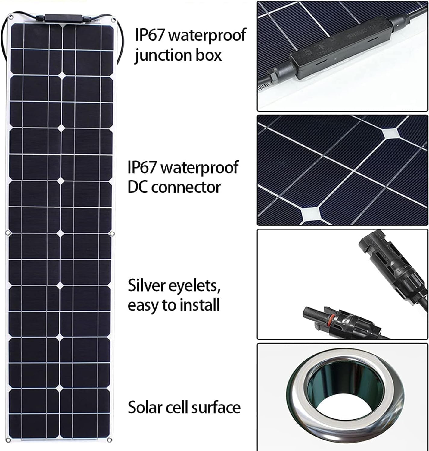 400W Portable Bendable Solar Panel Battery Charger Kit 2X200watt Monocrystalline PV Module for Car RV Marine Boat Caravan