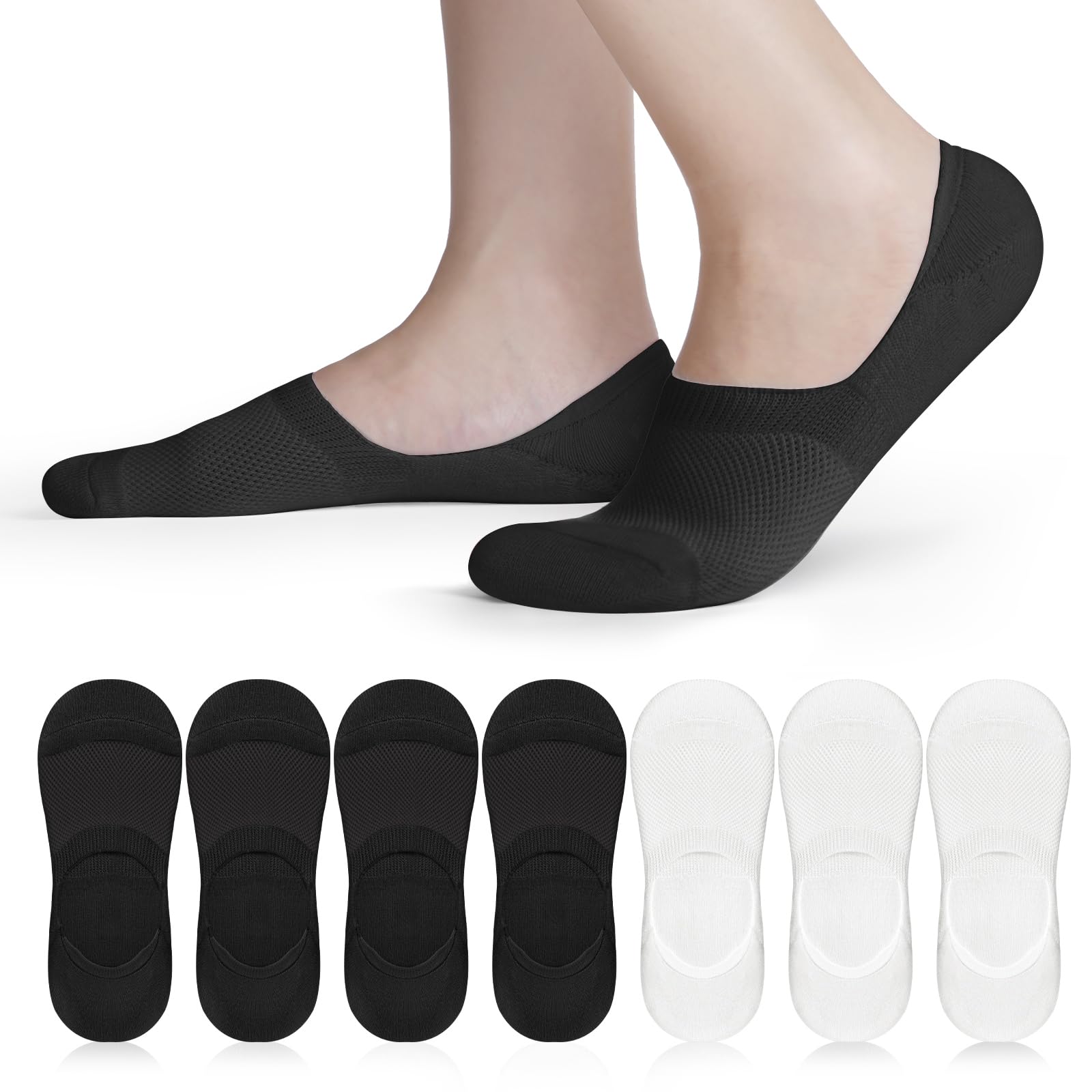 KWULP No Show Socks Womens Athletic Cushioned Non Slip Low Cut Sports Running Socks Casual Invisible Liner Socks 7 Pairs