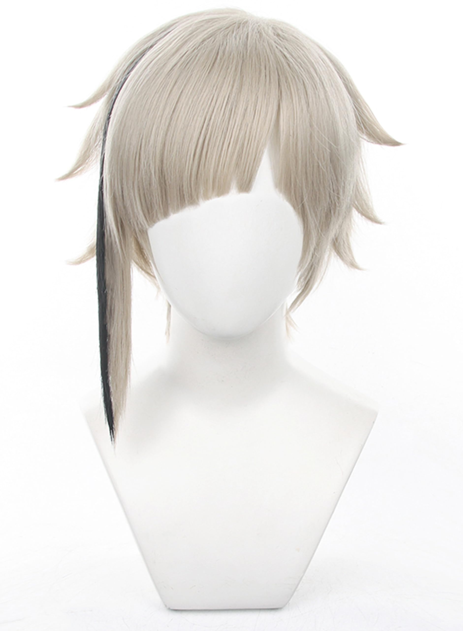 OSIAS Nakajima Atsushi Perruque Cheveux Synthétiques Courts Argentés Gris Résistants à la Chaleur - Image 2
