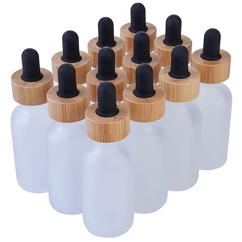 12 Pack Clear Frosted Boston Round Essential Oils Aromatherapy Glass