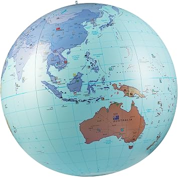 Caly XXL Inflatable Globe The World 85 cm, 060ENF, Ocean Blue
