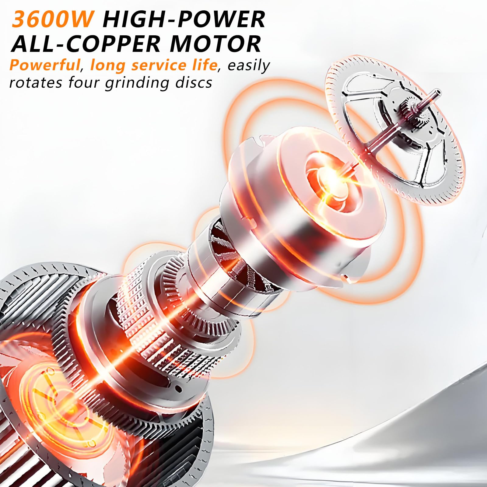 Pulidora De Diamante EléCtrica con 12 Discos De Pulido, Pulidora De Cemento De 4 Cabezales para Paredes Y Suelos, para Desincrustar Metal Y Eliminar Mortero. RodSet