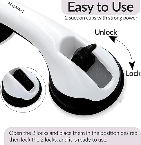 Miniatura 3 de Mango de ducha de succión de 12 pulgadas, barandilla de seguridad para bañeras y duchas, barras de apoyo de baño, barras de agarre para