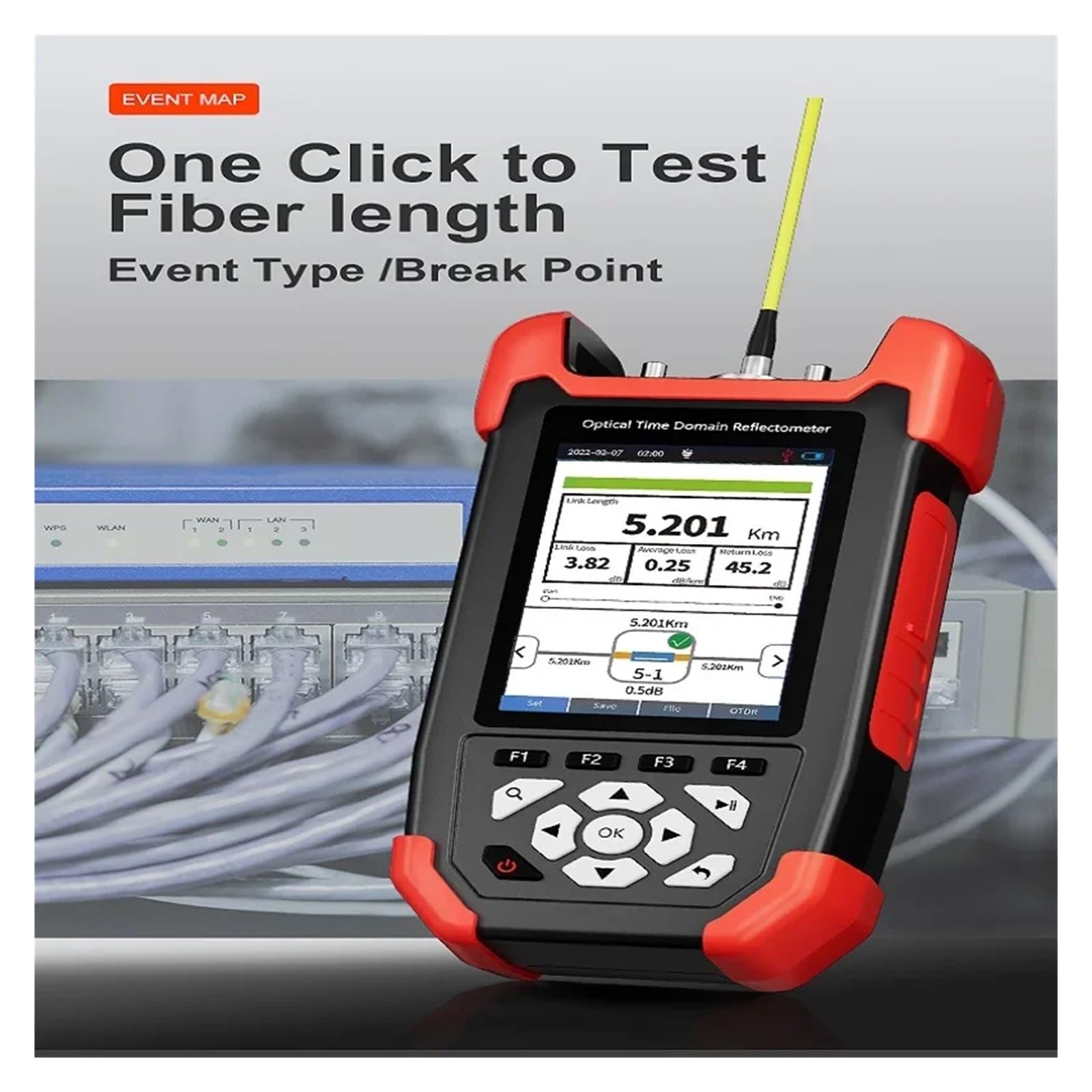 Testeur de câbles réseau, Testeur De Fibre Optique NF-981 OTDR Détecteur De Défaut De Compteur De Puissance Optique Avec OPM VFL OLS Carte D'événements Câble Ethernet Multimet