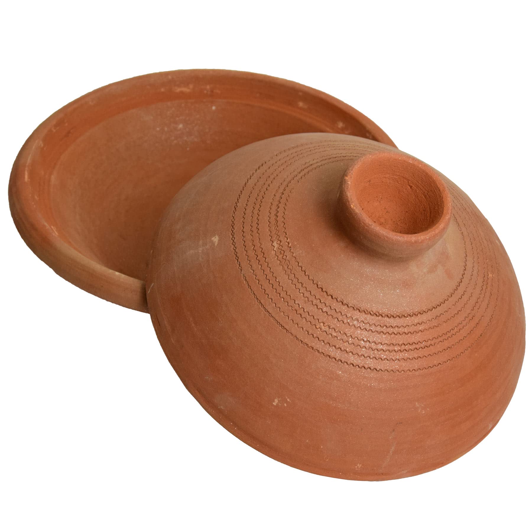 Simandra Tajine I gliniany garnek do gotowania, nieglazurowany garnek do duszenia I średnica 24 cm