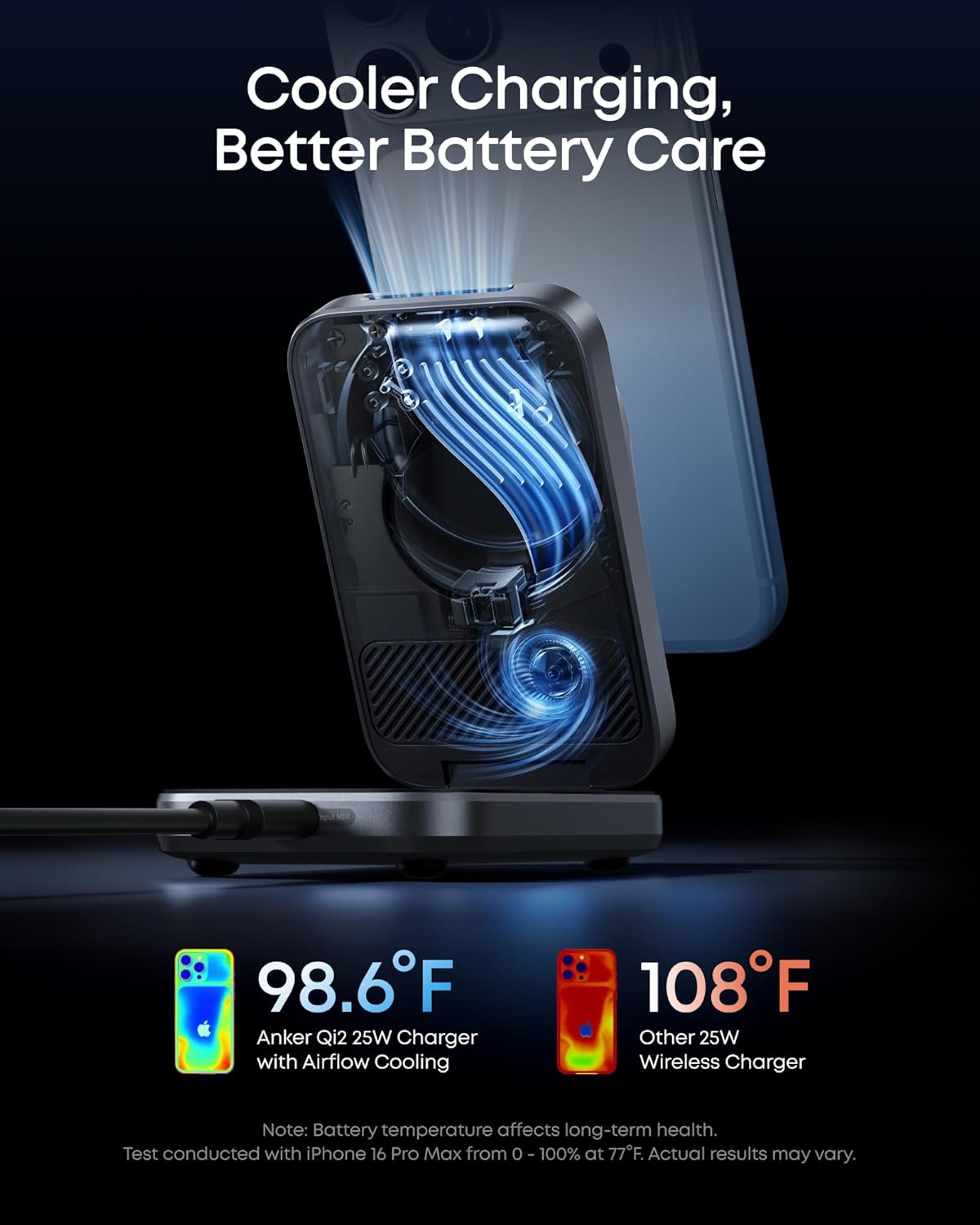 Anker Prime 3-in-1 Wireless Charging Station, MagSafe Charger Stand Compatible, Qi2.2 25W Certified Palm-Sized Foldable Charger for iPhone 17/16, Apple Watch, AirPods (Non-Battery, Adapter Included) - Image 3