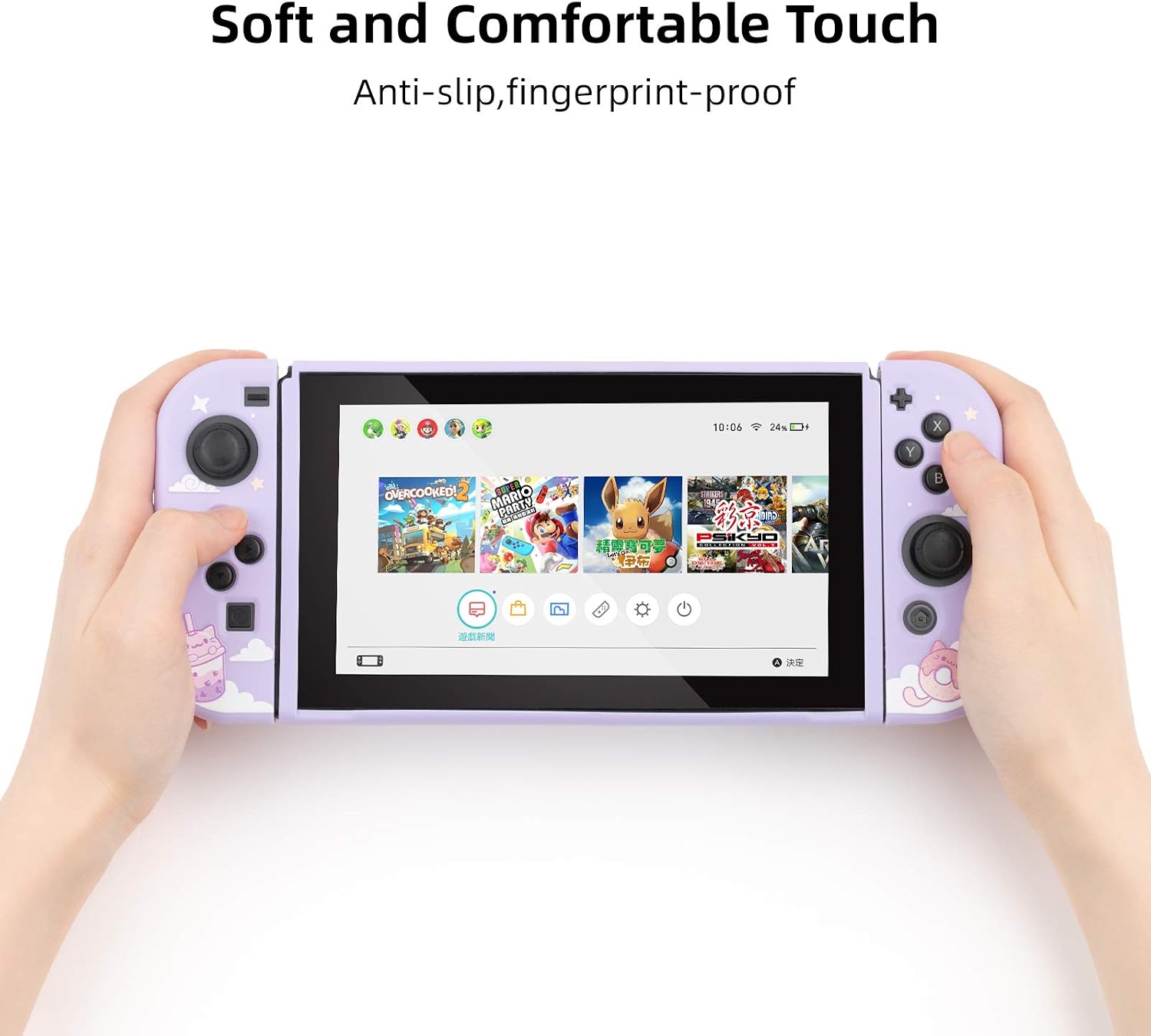 GeekShare Protective Case for Switch, Soft TPU Slim Case Cover Compatible with Nintendo Switch Console and Joy-Con (Ice Cream Cat)