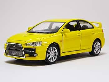 三菱 ランサーエボリューション イエロー レッド ミニカー ksr43120y_1.jpg